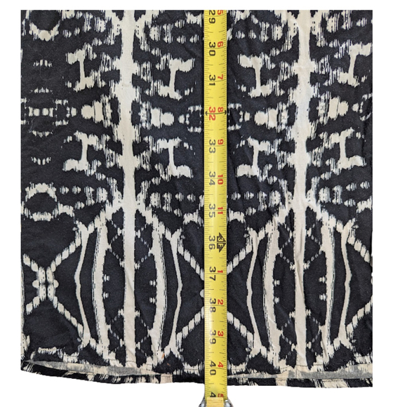 Express Black & White Rayon Maxi Skirt – Size L – Boho Minimalist Flowy Slit - Picture 5 of 8